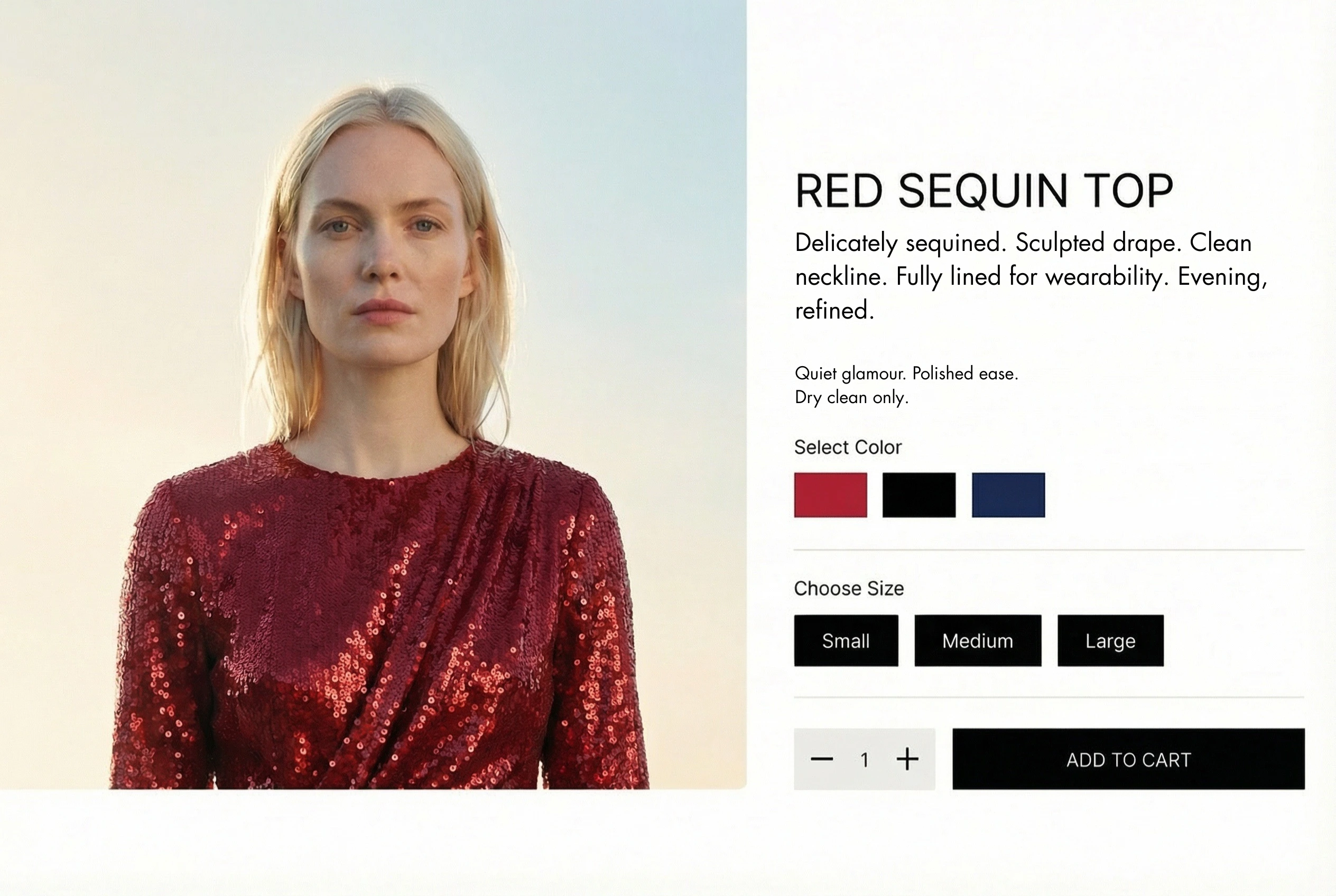 Production-ready product page with AI-generated content