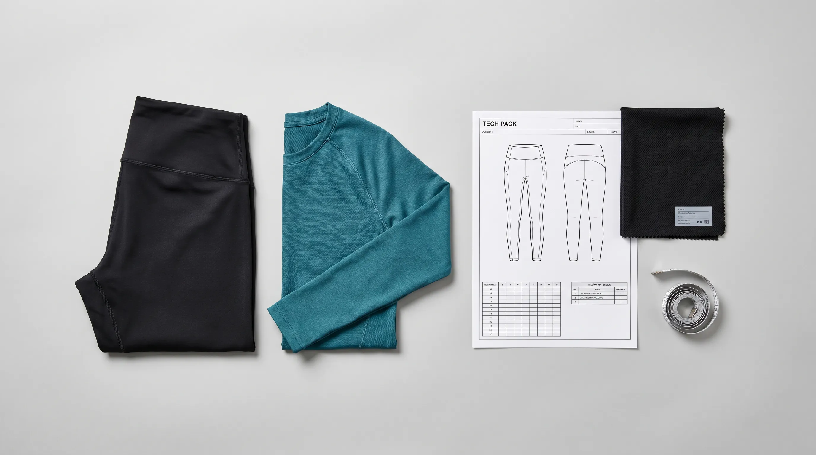 Tech pack for activewear