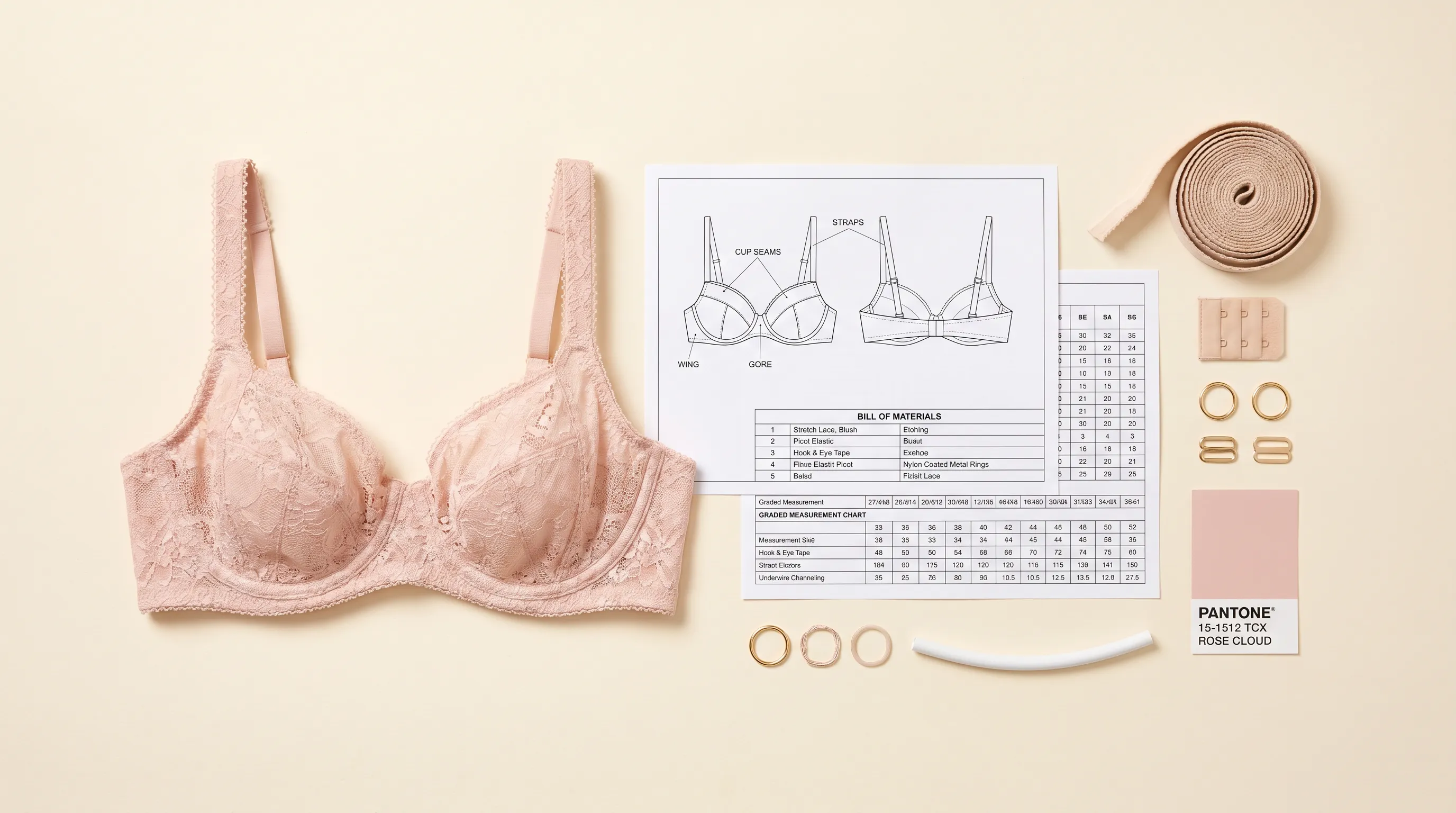 Tech pack for lingerie