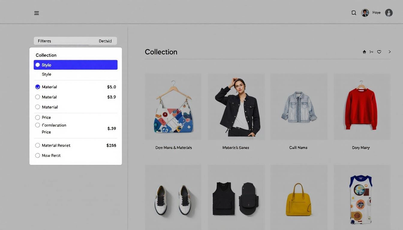 A screenshot of an e-commerce store with excellent product filters, demonstrating the benefit of AI-generated product tags.