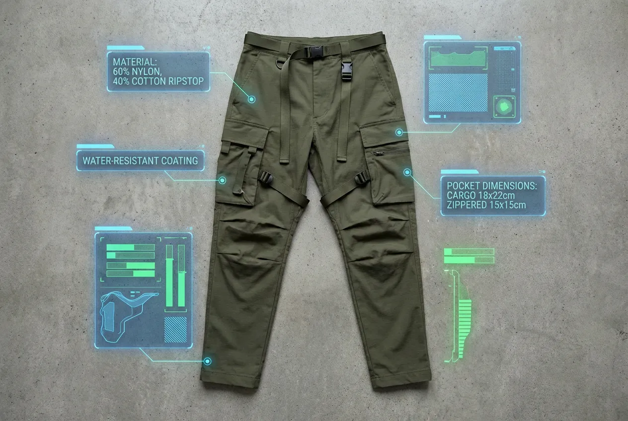 Streetwear cargo pants tech pack