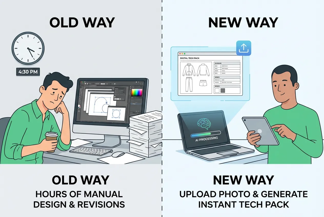 Traditional vs AI tech pack creation comparison